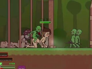 Captivity &vert; stadium 3 &vert; naken kvinnlig survivor fights henne sätt genom libidinous goblins men fails och blir körd hård svälj liters av sperma &vert; hentai spel gameplay p3